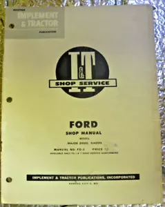 1954 I&T Werkstatt Service Handbuch für Ford Traktor Modell Major Diesel Eiaddon - Bild 1 von 5