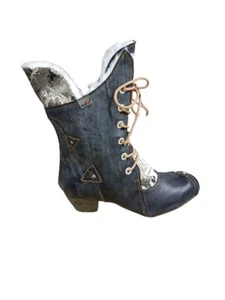 TMA-7011F Damen Boots Echtleder Winter Stiefel gefüttert schwarz Gr. 39 Neu - Bild 1 von 5