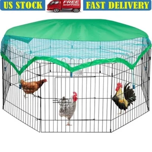 Gallinero de metal plegable de 8 paneles para mascotas al aire libre con cubierta resistente a la intemperie EE. UU. - Imagen 1 de 7
