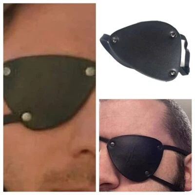 Captain Eye Patch for Pirate Role Play - Black PU Mask for Adults - Image 1 of 3