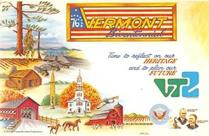 76 Vermont Bicentennial Time To Reflect On Our Heritage ,VT 1976 Art Postcard - Imagen 1 de 2