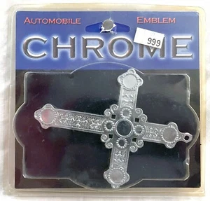 Custom Molded Chrome Christian Cross Metal Automobile Emblem Logo - Imagen 1 de 2