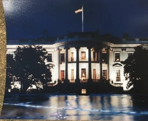 Nachtfoto vom Weißen Haus Südseite - schönes 8x10 Farbfoto - Bild 1 von 1