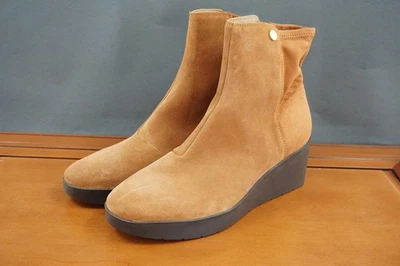 Botas Vionic Skylar para mujer 11 gamuza tostada tacón de cuña cremallera tobillo cómodas informales Foto 1 de 4