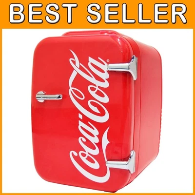 Red Coca-Cola Mini Fridge for Bedroom & Office - 4L Capacity - Image 1 of 4