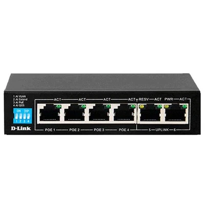 D-Link 6-Port 10/100/1000 Switch with 4 PoE Ports - Image 1 of 3