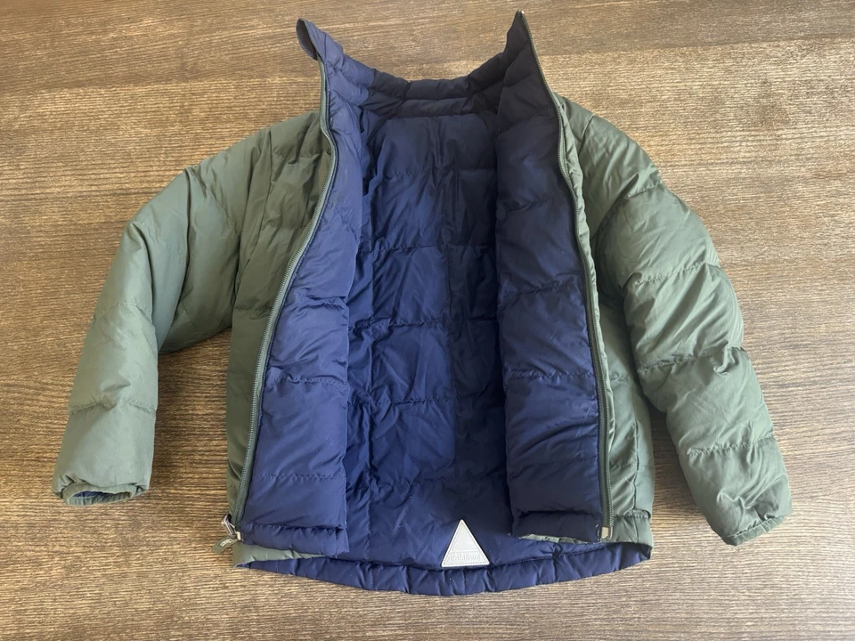 L.L. Chaqueta acolchada reversible Bean Kids talla S 8 plumón de ganso verde/azul marino cálida Foto 1 de 4