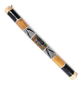 Bâton de Pluie artisanal, Rainstick 60cm décor pei - Photo 1/3