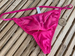 BY CACIQUE PINK CHIFFON STRING THONG PLUS SIZE PANTIES sz 22 / 24 - Picture 1 of 2