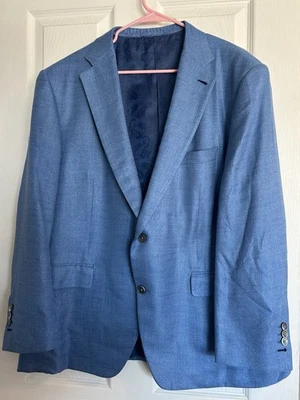 Blazer Harris And Howard Sastres Azul 100% Bambú Fibra Barotex Paisley Foto 1 de 4