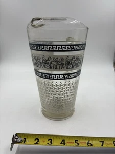 Vintage Jeanette Glas Krug Patrizier Muster Streitwagen blau-weiß römisch - Bild 1 von 6