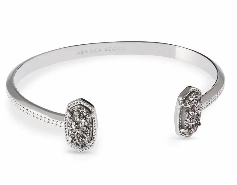 Kendra Scott Elton Silver Cuff Bracelet in Platinum Drusy - Image 1 of 1