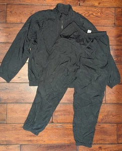 Vintage Y2K Nike Men's Black Windbreaker Track Suit Jacket & Pants Size Large - Picture 1 of 24