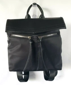 Botkier New York Trigger Mini schwarz Nylon Rucksack Handtasche veganes Leder 9" quadratisch - Bild 1 von 12