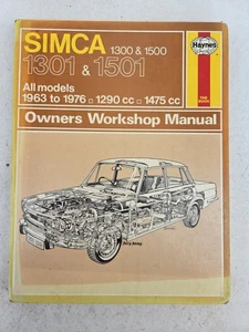 Simca 1300 1301 1500 & 1501 Haynes Manual 1963 to 1976 Saloon Estate Special - Picture 1 of 24