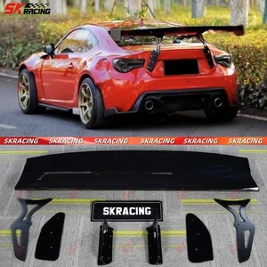 Glossy Black/Carbon Fiber Rear Spoiler Wing Fits Toyota 86 Subaru BRZ 2013-2020 - Picture 1 of 33