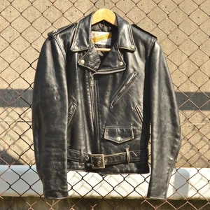 Schott 618 Double Riders Leather Jacket With Star Epaulettes Black Steerhide - Picture 1 of 12