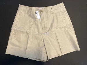 Banana Republic hoch geschnittene Shorts khaki Baumwollmischung Twill 4,5 "Innennaht Damen 6 - Bild 1 von 8