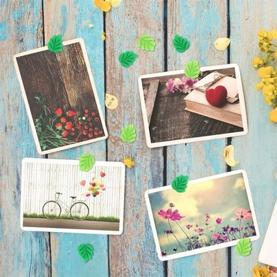 50pcs Green Leaves Shape Colored Push Pins Thumb Tacks  Office Binding Supplies - Image 1 of 4