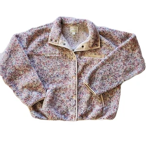 Offline By Aerie Womens Med Fleece Speckled Jacket Sherpa Thick Warm Bomber - Picture 1 of 7