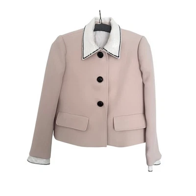 Chaqueta cady bordada de un solo pecho MIU MIU  Foto 1 de 4