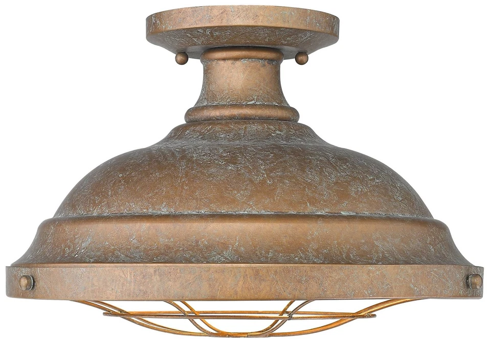 Bartlett 14" Wide Copper Patina Semi-Flush Ceiling Light - Image 1 of 1