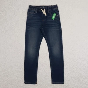 NWT Gap Pull-On Jeans Boys L Stretch Slim Dark Blue Wash Faded Denim Large - Picture 1 of 24