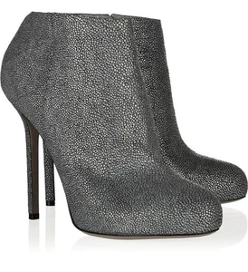 BOTINES SERGIO ROSSI CUERO TEXTURIZADO GRISES BOTINES BARBIE $885 41/11 - Imagen 1 de 16