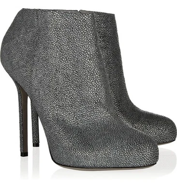BOTINES SERGIO ROSSI CUERO TEXTURIZADO GRISES BOTINES BARBIE $885 41/11 Foto 1 de 4