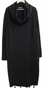 BRYN WALKER Stretch Modal ANNIKA DRESS Ruched D/S Cowl Neck BLACK XL - Picture 1 of 5
