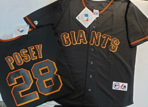 11118 Majestic San Francisco Giants BUSTER POSEY Alternate Baseball Jersey BLACK Cover