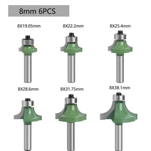 Groove Flat Cutting Round Over Router Bit Set Edge Forming Profile, 8mm Shank - Picture 1 of 19