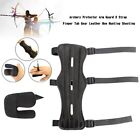Archery Protector Arm Guard 3 Strap Finger Tab Gear Leather Bow Hunting Shooting