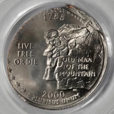 2000 PCGS MS66 Struck On Elliptical Planchet New Hampshire Quarter Mint Error - Image 1 of 4