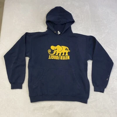 VTG Never Forget Elephant Black Label Skateboards Skate Hoodie Sweatshirt Navy - Image 1 of 4