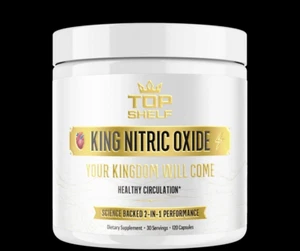 TOPSHELF KING NITRIC OXIDE ADVANCED NITRIC OXIDE SUPPLEMENT | 120 CAPSULES - Picture 1 of 2