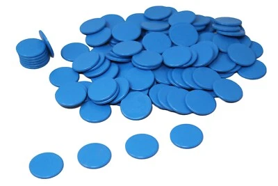 WISSNER AKTIV LERNEN Spielchips blau (100 Stück) aus RE-Plastic® | Zählchips Marker Tokens ø 25 mm