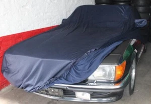 Blaue Indoor Ganzgarage Vollgarage Car-Cover mit Spiegeltaschen Mercedes SL R107 - Picture 1 of 2