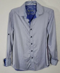 RARE ROBERT GRAHAM Men's Blue Flip Cuff Knowledge Wisdom Truth Classic RN#81913 - Picture 1 of 12