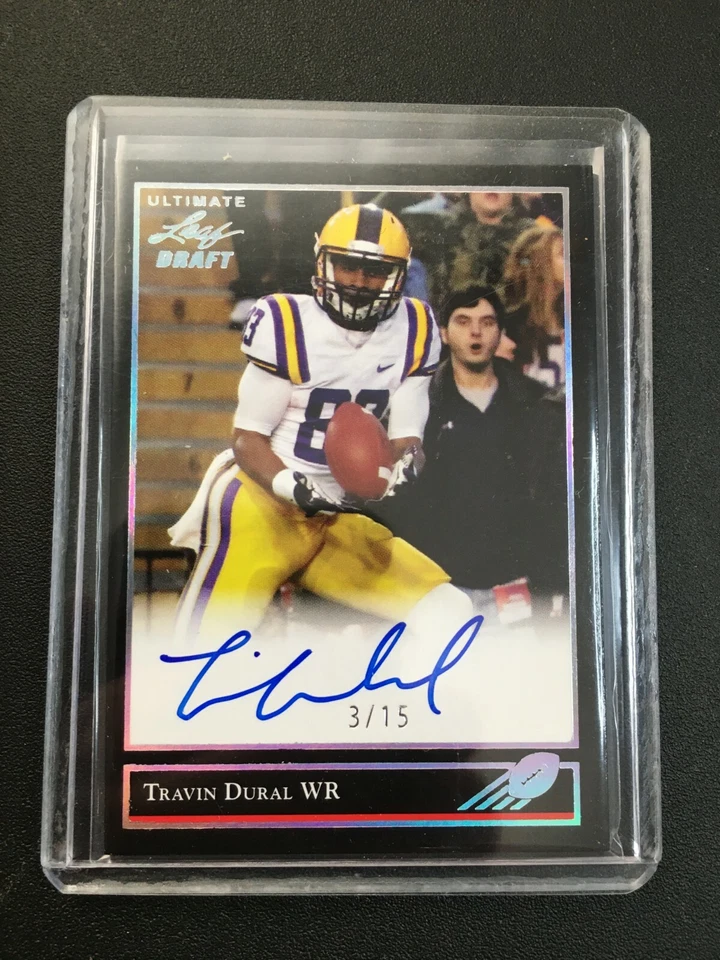 F68205 2017 Leaf Draft Flashback '92 RC Auto Silver Spectrum /15 TRAVIN DURAL - Image 1 of 1