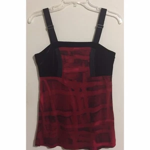 Simply Vera Size Small Top Red Black Velvet Thin Adjustable Straps - Picture 1 of 7