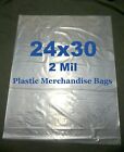25 Extra Large 24x30 / 2 Mil Clear Flat Plastic Merchandise / Storage Bags