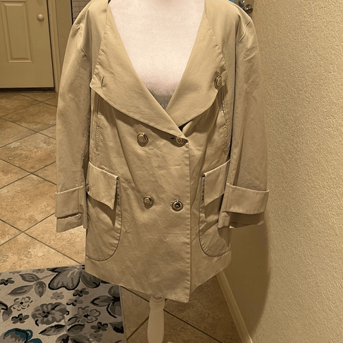 SAINT LAURENT (YSL) Yves Saint Laurent Trench Cappotto Donna 34 Cotone Beige Marrone Campi Giacca Neutro