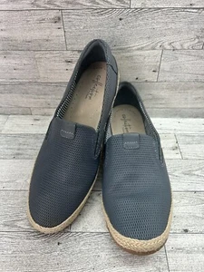 Clarks Danelly Iris Loafers Women's 7.5M Blue Leather Comfort Espadrille Flats - Picture 1 of 13