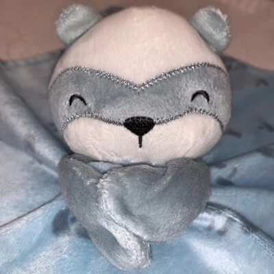 Cobertor de pelúcia Modern Moments azul guaxinim LOVEY estampa de cogumelo gerber macio 12" - Imagem 1 de 4