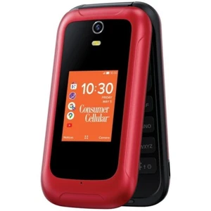 Consumer Cellular Iris, 8GB, Red - Flip Phone - E- SIM PHONE - Picture 1 of 4