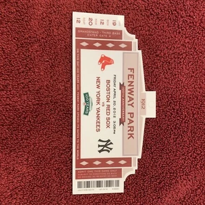 2012 Boston Red Sox Fenway Park 100th Anniversary vs. NY Yankees Souvenir Ticket - Picture 1 of 2
