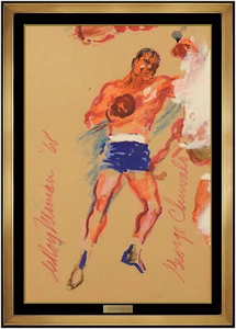 LeRoy Neiman Original Acrylic Painting On Board Signed Boxing Sport Framed Art - Picture 1 of 6