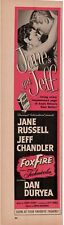 1950's Jane Russell & Jeff Chandler "FoxFire" Movie Magazine Ad 11x2.5"