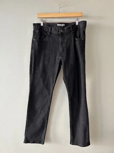 Wrangler Black Jeans Straight Leg W34 L30 Denim Cotton Classic - Picture 1 of 11